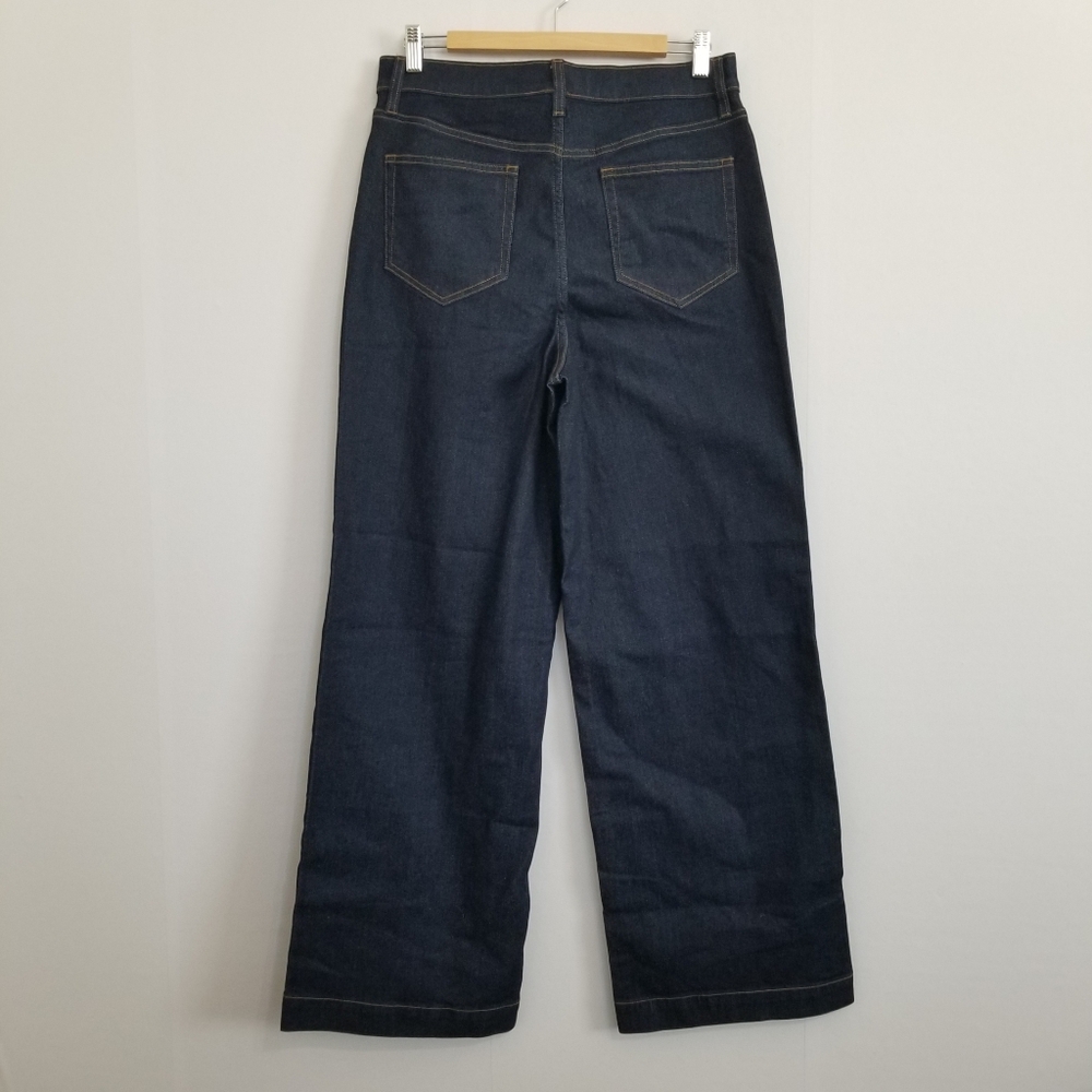 NWT Land's End Dark Wash Recover Wide Leg Jeans Size 12/ 32 Inseam - Picture 5 of 9